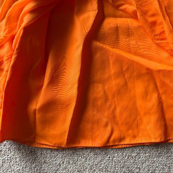 Vintage 1970s Orange Boho Prairie Dress Lace Keyhole Neck – Size S - Picture 9 of 16